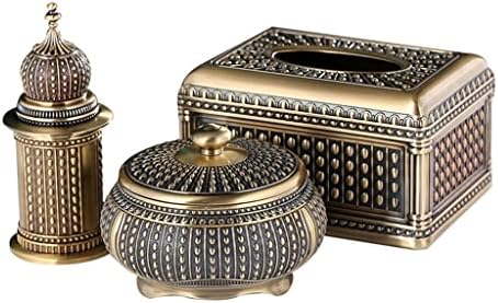 aoruizhiwangluo European Vintage Tissue Box Toothpick Holder Home Living Room Decoration Decorative Drawer Gift Set image 2