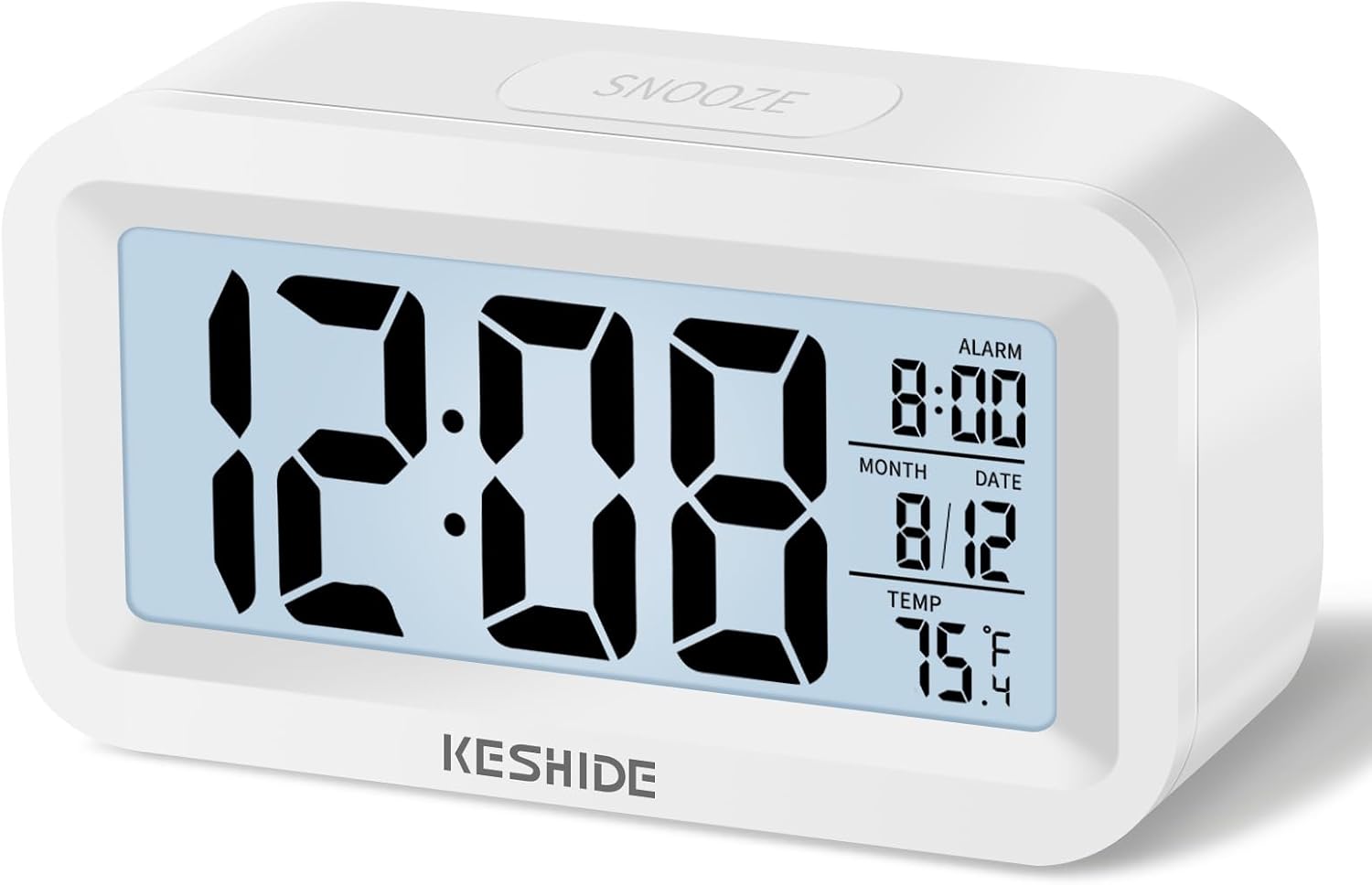 Travel Digital Alarm Clock,Battery Operated with Backlight, Indoor Temperature, Desk Small Clock,Snooze Model,12/24H Display for Bedrooms Heavy Sleepers Kids Travel Bathroom