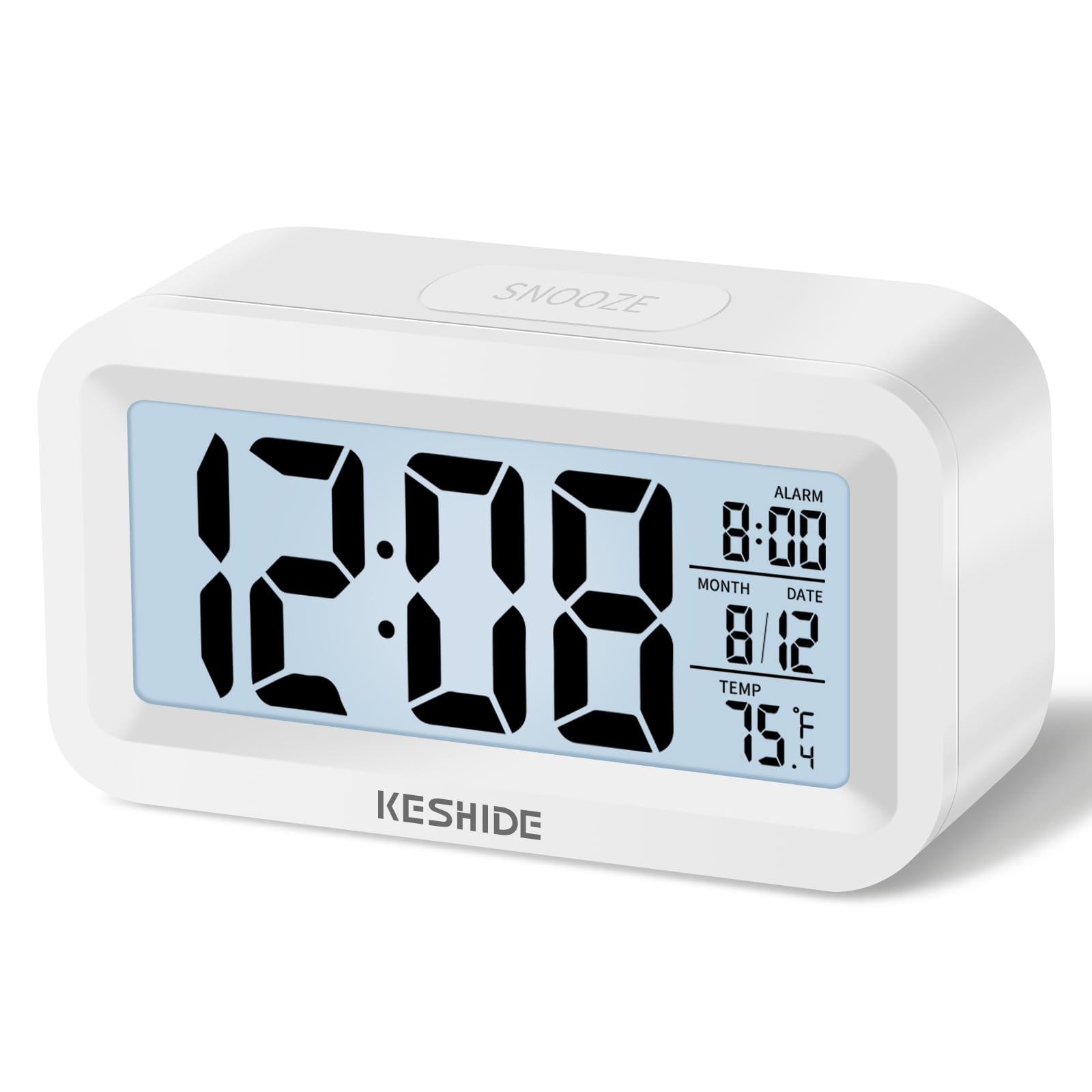 Travel Digital Alarm Clock,Battery Operated with Backlight, Indoor Temperature, Desk Small Clock,Snooze Model,12/24H Display for Bedrooms Heavy Sleepers Kids Travel Bathroom