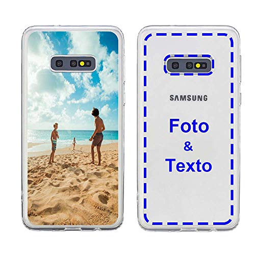 MXCUSTOM Funda Personalizada para Samsung Galaxy S10e, Carcasa Personalizado Teléfono móvil Transparente con Foto Imagen Texto Diseña [Parachoques Blando+Panel Posterior Dura] (CHT-CR-P1) Cover