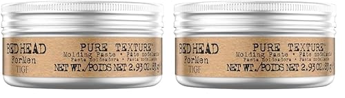 Bed Head For Men by TIGI Pure Texture Hair Paste Multipack – 2-Pack Professional Firm Hold Hair Styling for Short to Medium Hair, Adds Texture, Definition, Control & Matte Finish for Everyday Style