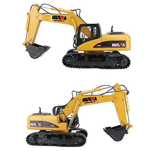 Fisca Remote Control Excavator Rc Construction Vehicles 2.4Ghz 15 Channel Full Function Digger Toys With Simulation Sound And Flashing Lights #TOP2