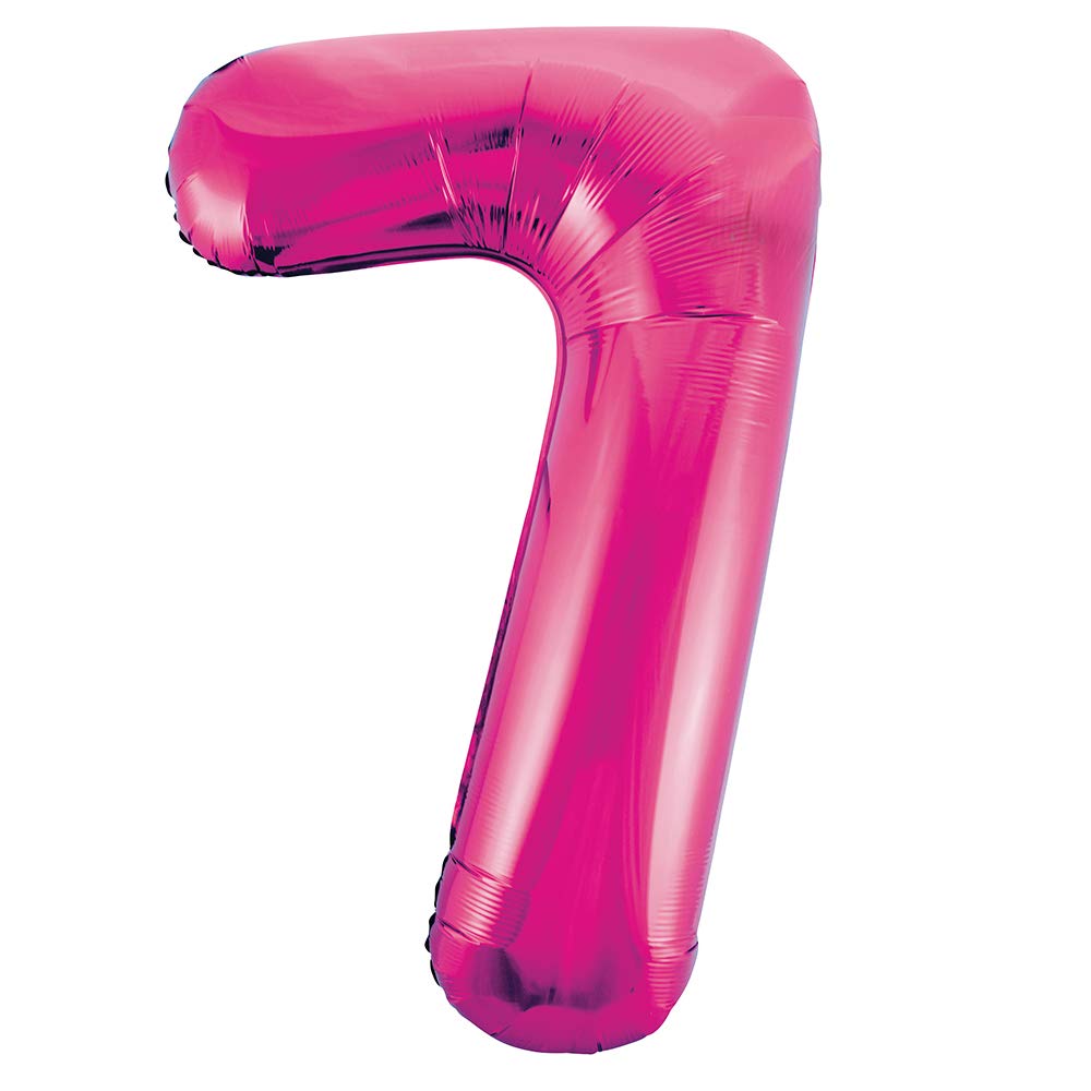 Pink Number 7 Shaped Large Foil Balloon (86cm) 1 Piece - Perfect for Birthday Parties and Special Events โ image 1