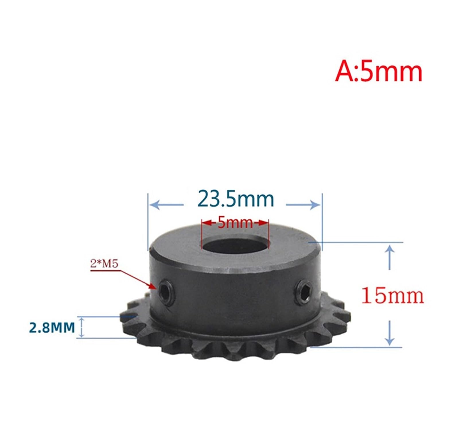 Bevel Gear Pinion Hardware Mechanical 1pcs 04C Chain Gear Steel 10 Teeth Industrial Sprocket Wheel with Top Wire Bore 5mm 6mm 8mm 10mm