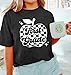 Teacher Shirts for Women First Grade Teacher Shirt Back to School Graphic Tees Casual Elementary Short Sleeve Tops Grey