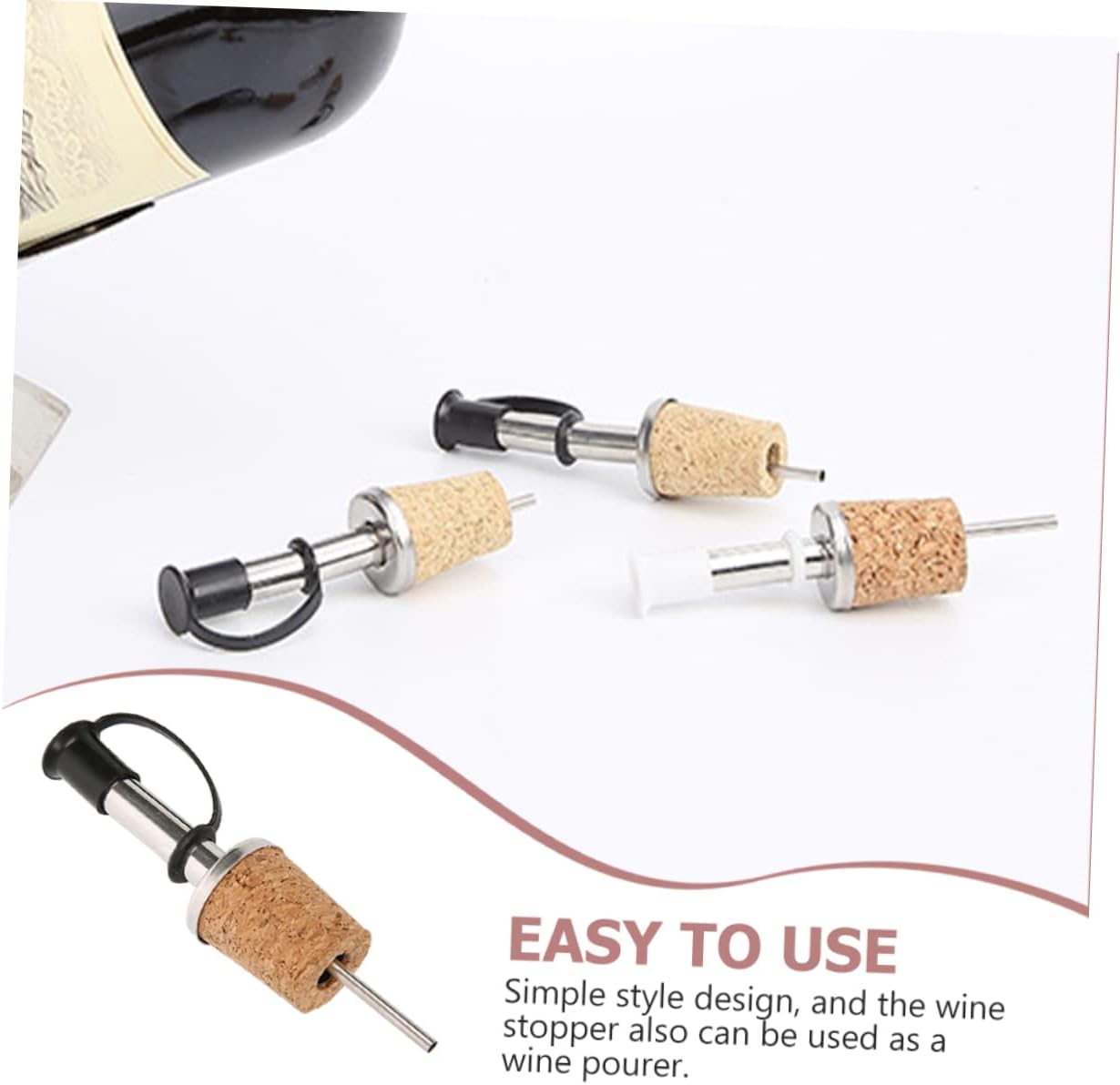 Ciieeo 8pcs Reusable Wine Spout Pourers Food-grade Stainless Steel Wine Pourer and Stopper for Whiskey Soda and Oil Parties and Gifts
