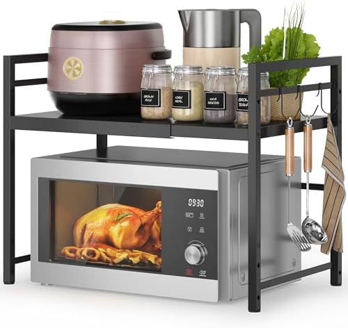 DOLALIKE Microwave Oven Rack, Expandable Microwave Stand Countert...