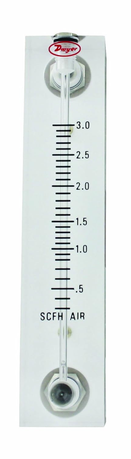 Dwyer® Visi-Float® Flowmeter, VFB-65, Acrylic Block, 3% FS Acc, .2-4 LPM air