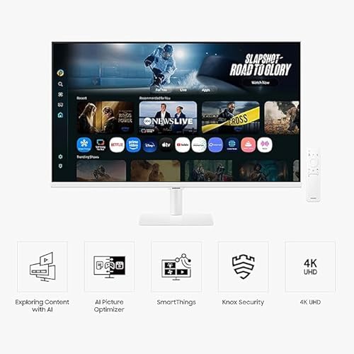Ecran 32 Samsung Smart Monitor M70F 3840x2160 VA 16:9 4ms 300cdm² 3000:1 60Hz 2xHDMI USB C 3xUSB HPs Pied Orientable inclinable Pivot - vue 9
