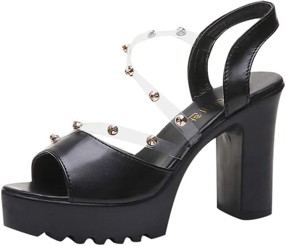 foshsh Scarpe Donna Eleganti con Tacco Alto Sandali con Tacco Alto Scarpe  da Donna con Plateau Sandali Desigual Donna Tacco Grosso Sandali con  Borchie Donna : Amazon.it: Scarpe e borse