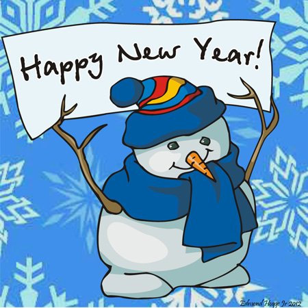 Gartenflagge „Frohes Neues Jahr“ Mit Schneemann – 18x27 Zoll, Aus Polyester | Für Draußen, Einseitig Bedruckt