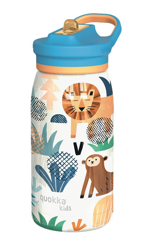 Gourde isotherme acier inoxydable enfant Quokka Kids POP 445ml bouteille inox Safari