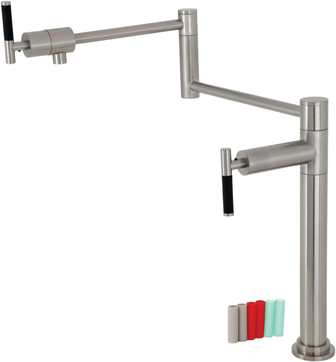 Kingston Brass KS4708CKL Kaiser Deck Mount Pot Filler, Brushed Nickel