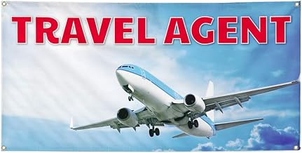 Vinyl Banner Multiple Sizes Travel Agent Outdoor Advertising Printing Business Outdoor Weatherproof Industrial Yard Signs White 4 Grommets 12x30Inches