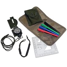 Compass Navigation Kit - Traditional Military Lensatic Compass - Everything Needed to Get Started in Compass Land Navigation
