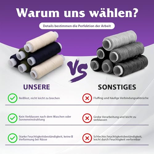 Tundi Marineblaues Nähgarn, 2 Stück 200 yards 402 Polyestergarn für Nähmaschinen, Handnähen und Sticken