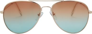 The Fresh Classic Metal Frame Oceanic Color Lens Aviator Sungl with Gift Box (Gold, Brown/Green): Buy Online at Best Price in UAE