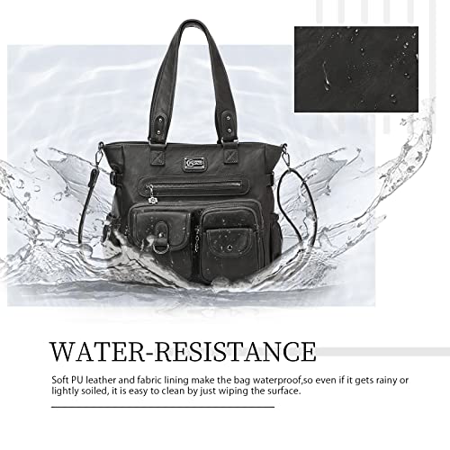 Image of KL928 Large Purses for Women Shoulder Bag Tote Handbags Stylish Vegan Leather Hobo Bags Ladies, A-Black-4 | Large