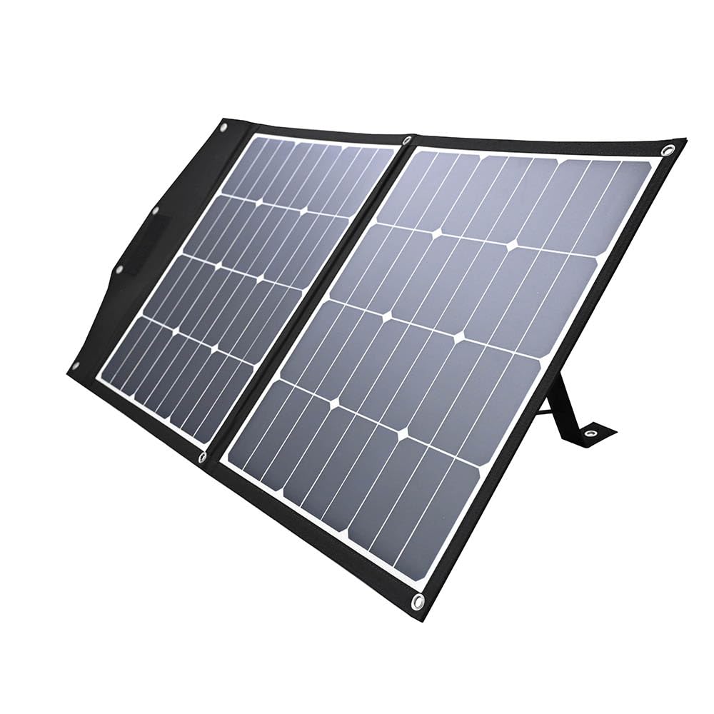 90W Faltbares Solarpanel, 56x44x1,5cm, Grau, mit 3m Kabel und MC4 Stecker, Hohe Effizienz, für Balkonkraftwerk, Wohnmobil, Power Station, Camping und Garten