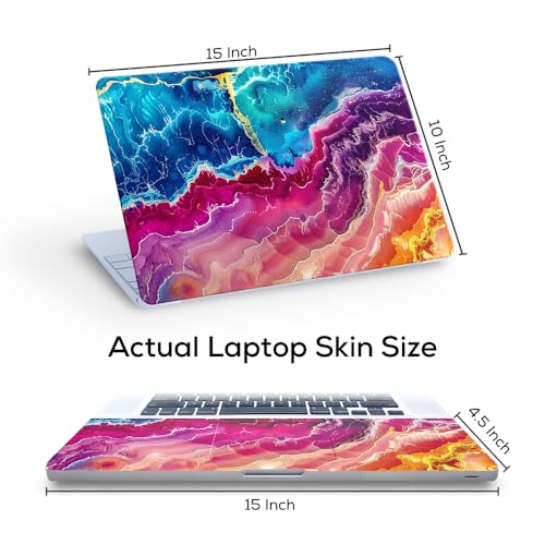 Image of Marbel D14 Top+Wrist Pad Vinyl Laptop Skin /Sticker /Cover for 15 to 15.6 Inches Laptops Laminated-Removable-HD Quality Compatible for Hp-Dell-Sony-Lenovo-Asus etc.(15x10 Inches)