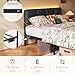 Furnulem Full Size Bed Frame with Headboard, Upholstered Full Bed Frame with LED Light, USB Charging Station, Platform Bedframe with 2 Fabric Underbed Storage Drawers, No Spring Box Needed