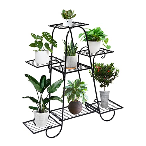 Giantex 7 Tiers Metal Plant Stand Flower Pots Holder, Plant Display Rack For Patio Garden Balcony Home, Indoor Outdoor Storage Shelf Decorative Planter Vertical Flowerpot Holder (7 Tier) #TOP25