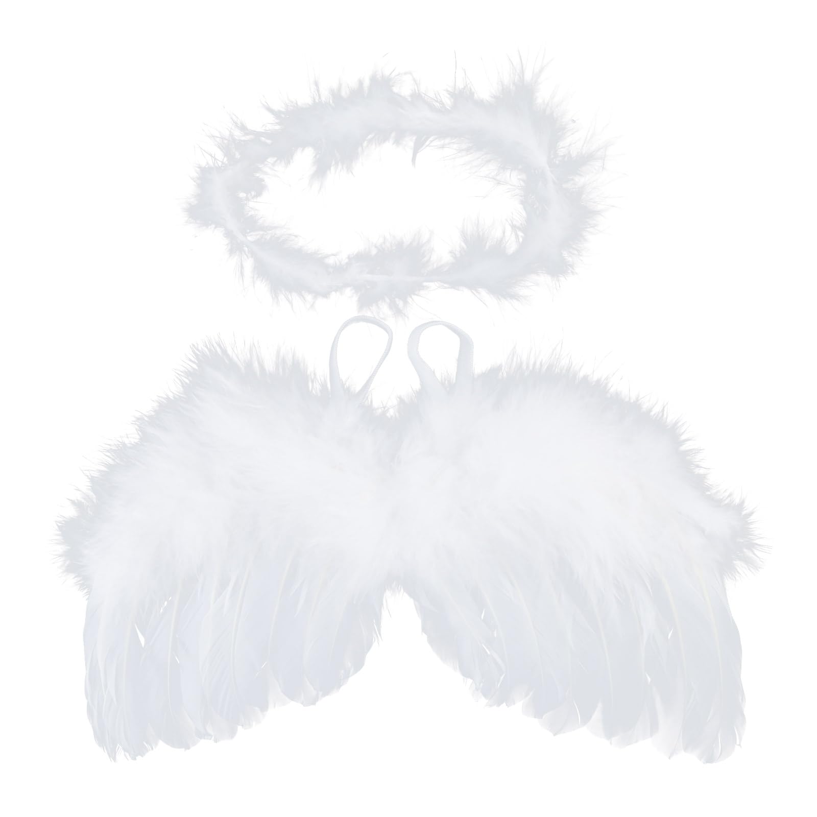 2Pcs Baby White Angel Wing Headband Photography Props Angel Feather Wing Baby Angel Wing with Headband