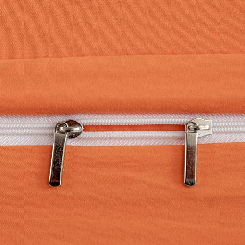 Orange Duvet Cover King, 100% Washed Microfiber 3 Pieces Solid Color Casual Orange Bedding Set For Men And Women, With Zipper Closure, Luxury Soft Relaxed Feel Natural Wrinkled Comfy (Orange, King) #TOP7
