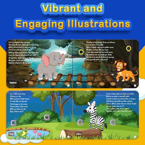 Image of Kiddale 28 Wild Animal Musical Sounds Book|16 Audio Nursery Rhymes Learning|Interactive&Intelligence Book|Best Alternative to Keep Kids from Mobile Phones&Screens|Ideal Gift for 1-4 Year Kids
