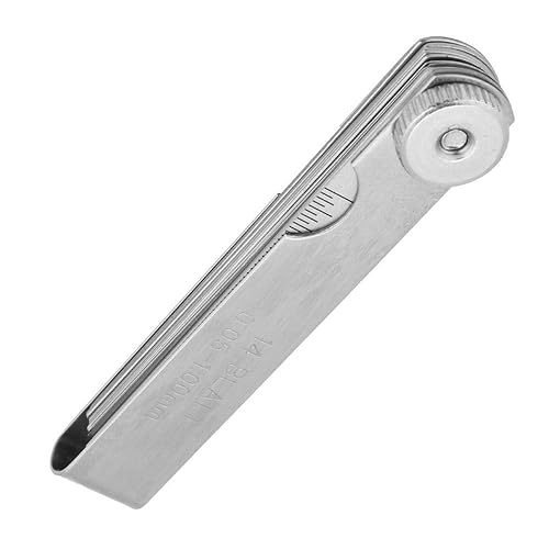Miniatura 4 de Kadimendium Feeler Gauge - Juego de calibrador de acero inoxidable para inspección de huecos, herramienta de medición de rosca, herramienta de