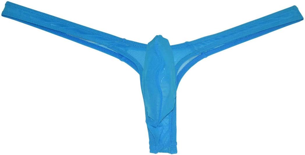 Men's Minimal Coverage Bulge Thong Underwear See-through Mesh Mini Bikini Tangas - Image 4