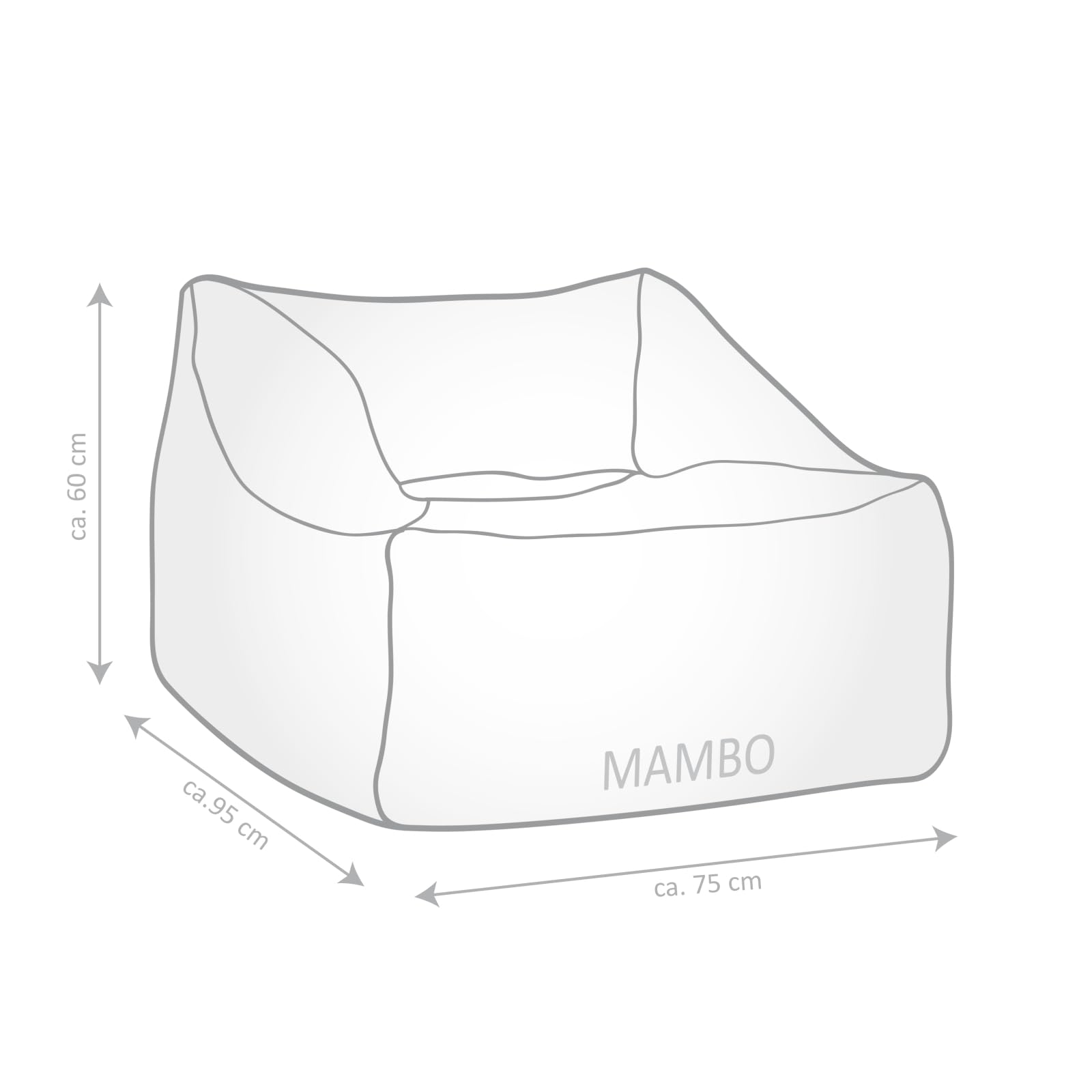 Sitting Point Cord-Sitzsack INGA Mambo XXL in grau