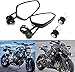 JMTBNO Retroviseur Moto Embout De Guidon, 7/8" 22mm Aluminium Rétroviseur Moto Latéraux Miroirs Arrière Universel pour Street Bike MT07 MT09 MT10 Z650 Z750 Z900 CB125 Monster Street Triple (Noir)