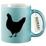 huuraa tazza glitterata gallina Tazza regalo blu 330ml gallina Presente