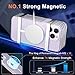 MOCCA Strong Magnetic for iPhone 13 Pro Max Case,[Compatible with Magsafe][Glass Screen Protector+Camera Lens Protector] Slim Thin Shockproof Cover Phone Case for iPhone 13 Pro Max 6.7