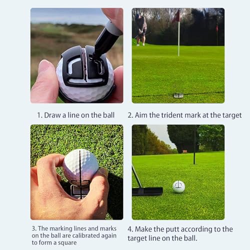 Marqueur de balle de golf pour corriger la trajectoire du putter - 4