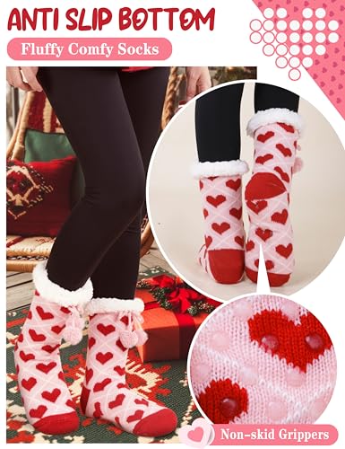 MOGGEI Womens Slipper Fuzzy Grips Socks Warm Fluffy Winter Thick Thermal Cozy Plush Socks4