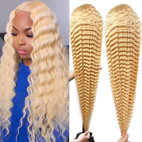 613 Lace Front Wig Human Hair 13x4 Blonde Lace Front Wigs Human Hair Wigs For Black Women 10A Deep Wave Transparent Lace