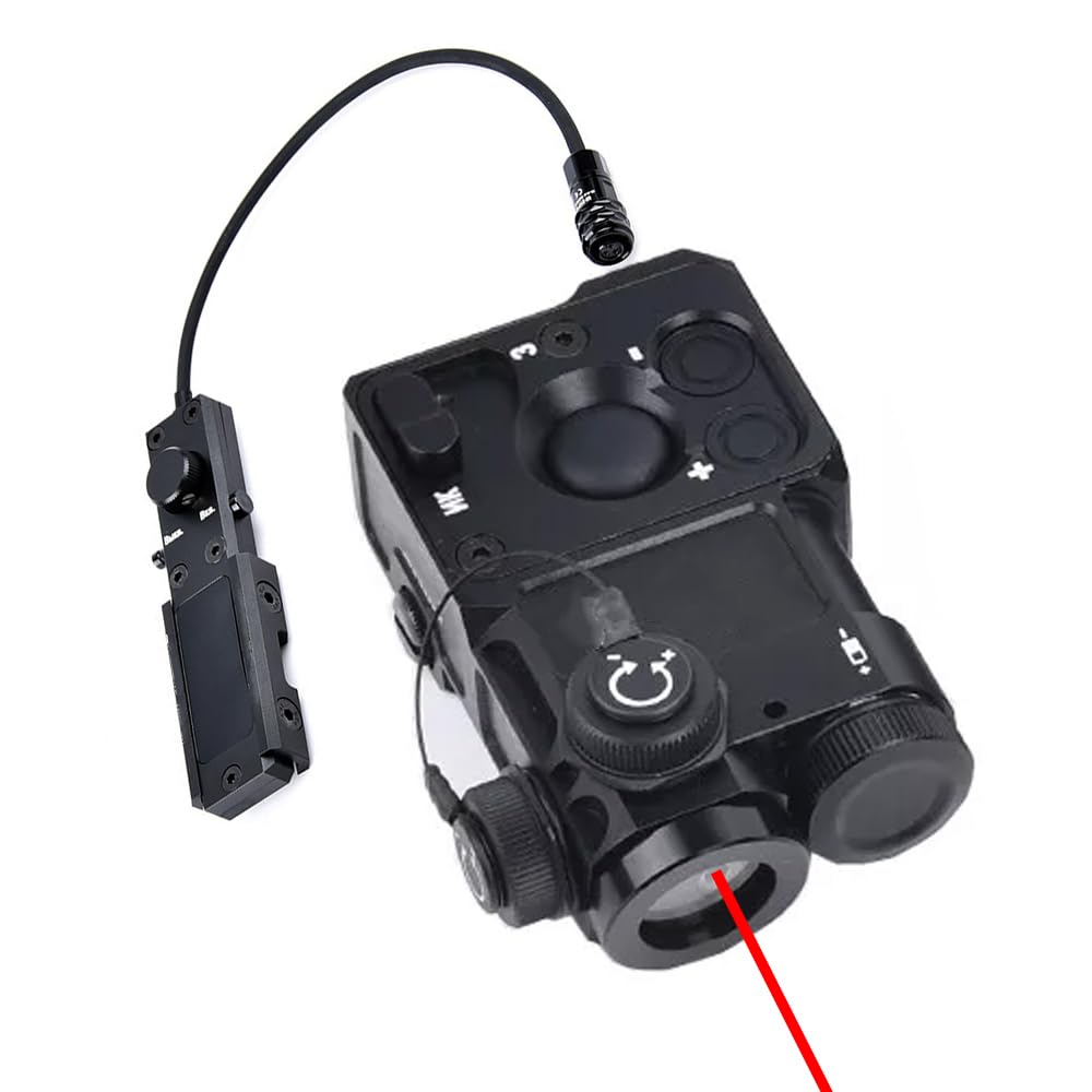 Metal PST4 Box Aiming Laser Sights, with IR Laser + Red Laser Sight, with Modular Remote Pressure Switch, Fit 20mm Rail, 5 Function Modes, 4-Level Laser Brightness, Black
