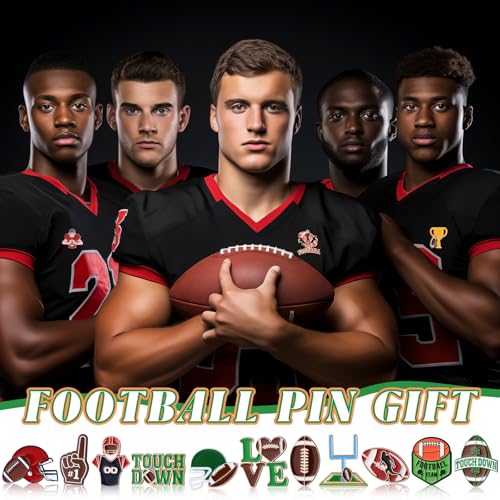 40 Pcs Football Enamel Pins Bulk for Backpacks Football Lapel Pins Brooches for Clothes Bags Accessories Gift Sport Party Supplies4