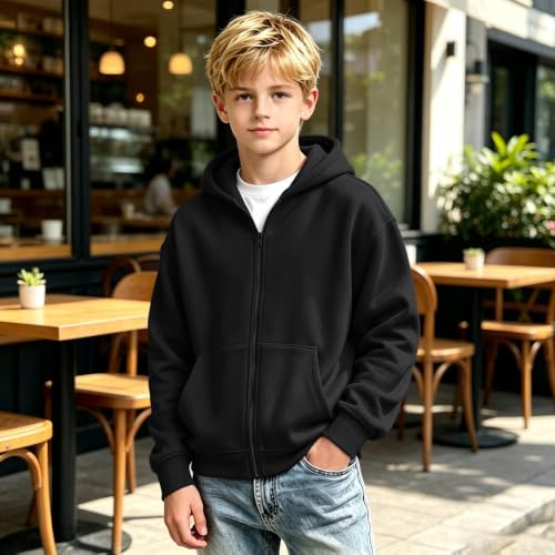 Sblioda Boys Zip Up Hoodie Kids Zip Up Hoodie Black - image 6
