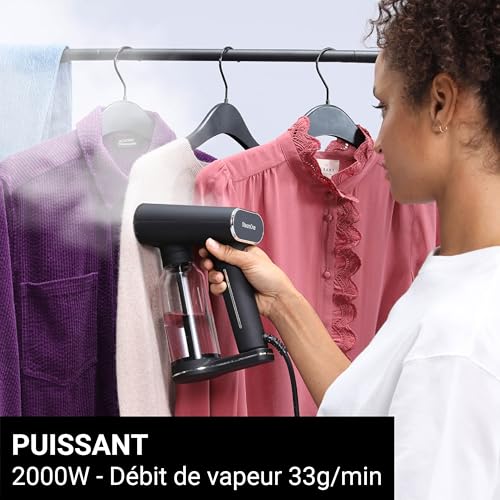 STEAMONE - Steamer Défroisseur à vapeur 2000W 33g/min - Fer portatif - Capacité 400 ml- Elimines 99,99% d'impuretés - Prêt en 30s - Cable 3m - Format ultra compact - EUXL400V2 – Image 3