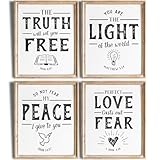 Bible Verse Wall Art Prints (Set of 4) - Unframed - 8x10s | Scripture Wall Art