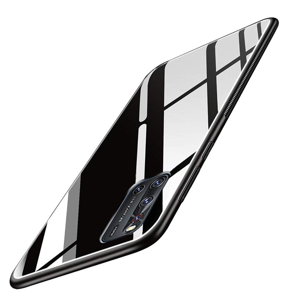 ERIT Back Cover For Vivo V19 Original Luxurious Toughened Glass Back Cover with Shockproof TPU Bumper (Black) (B08D7PFY22) Amazon Price History, Amazon Price Tracker