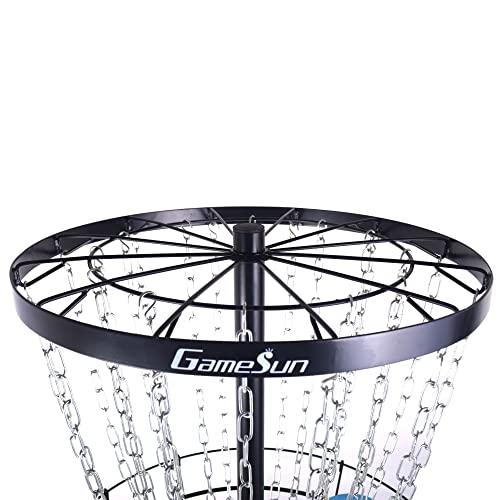 Gamesun Disc Golf Basket, Disc Golf Target With 3 Disc, Pdga Standard Size Disc Golf Target With 24 Heavy Duty Chains #TOP5