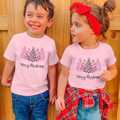 Image of Christmas Tree Shirt for Toddler Boys Girls Merry Christmas T-Shirts Short Sleeve Holiday Tee Xmas Gift Tops