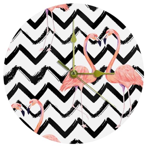 Horloge murale silencieuse flamant rose pour embellir votre salon