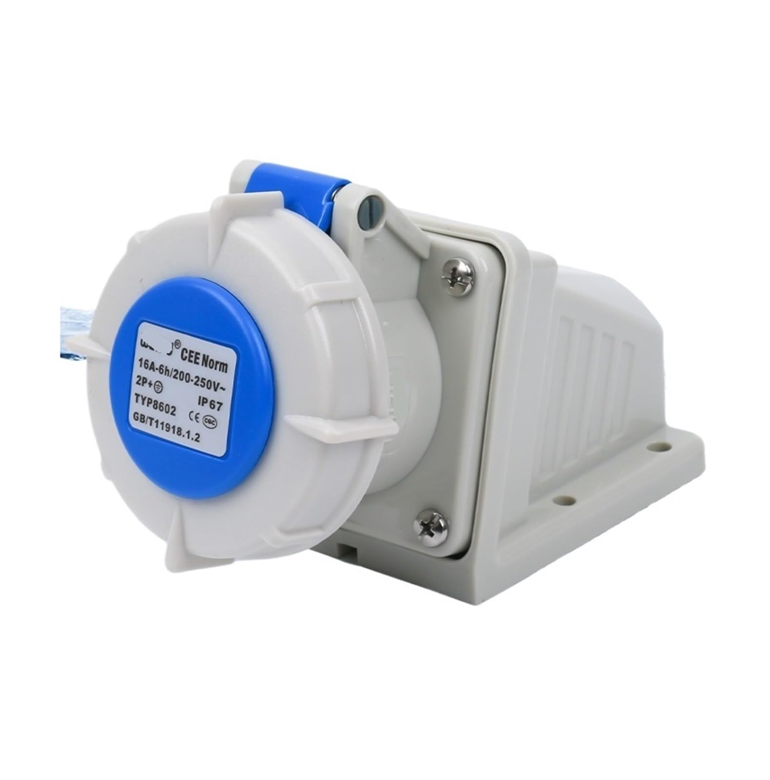 TYPR8602 - Enchufe industrial montado de 16 A, 3 núcleos, IP67, 220 V