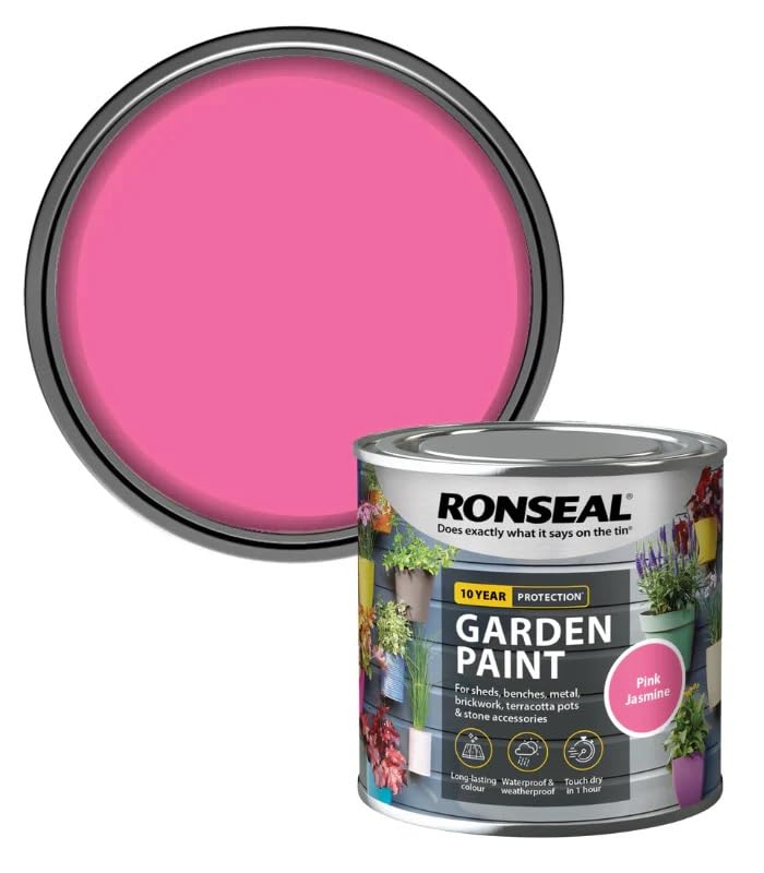 DUAYRA Garden Wood Paint 250ML | Outdoor Furniture Paints | Multi-Surface Waterproof Weather Resistant | Quick Drying Formula | For Benches, Terracotta Pots, Brickwork, Stones | (Pink Jasmine)