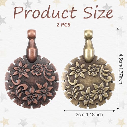 Xthrotsenk 2 Stück Garnschneider-Anhänger Metallfaden-Schneider Runde Form Antik Handwerk für DIY-Nähwerkzeuge (Rotbronze + Grünbronze)